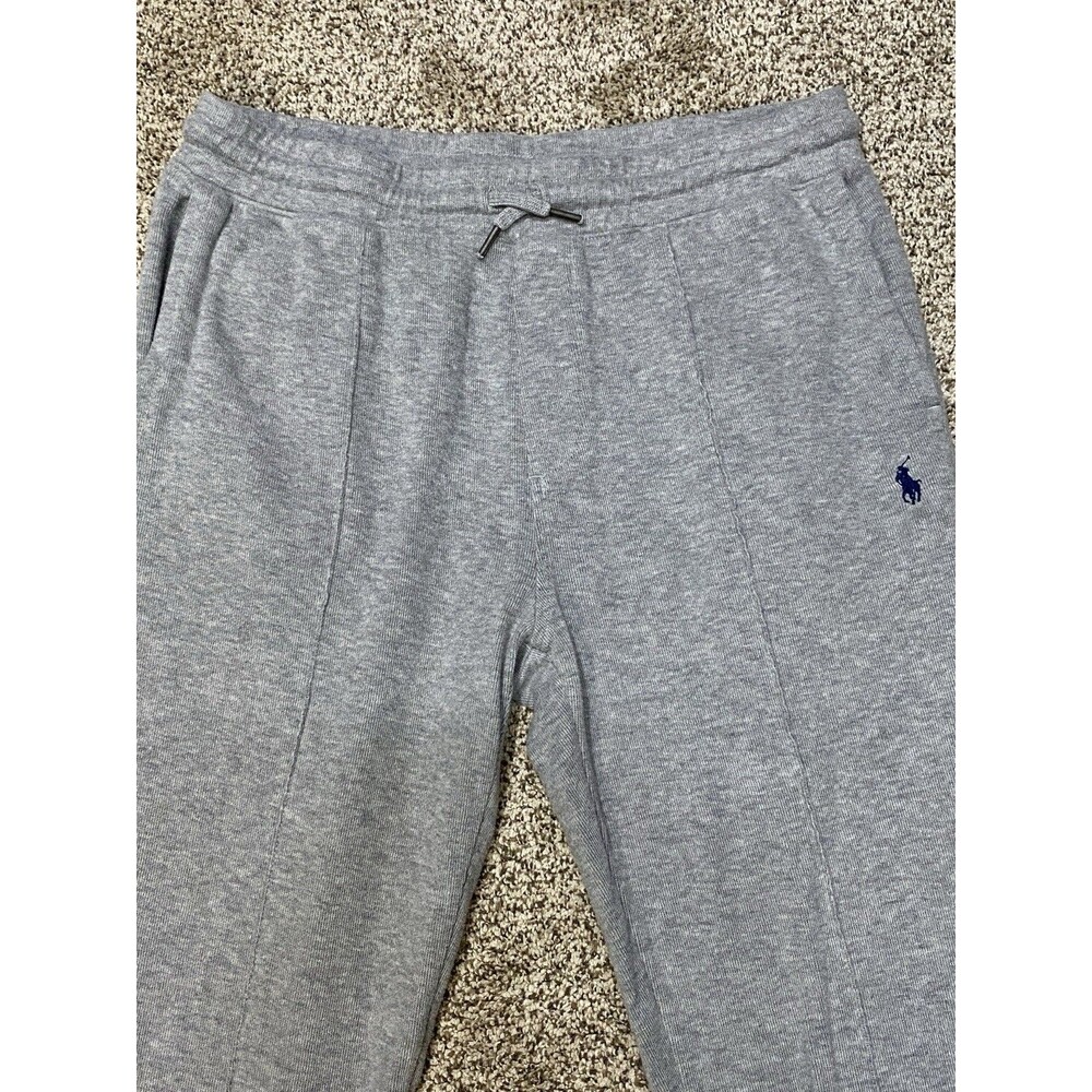 Polo Ralph Lauren Men’s M Gray Double Knit Estate Rib Sweatpants Blue Pony
